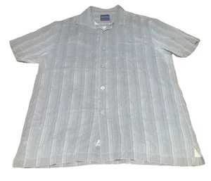 Vintage Tommy Bahama Men's Grey Silk Short Sleeve Button Up Shirt Size Large🔥 - Picture 1 of 8