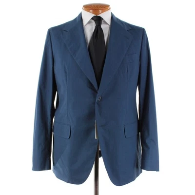 Traje de dos piezas Belvest nuevo con etiquetas mezcla de algodón talla 56R (46R EE. UU.) en azul liso Foto 1 de 4