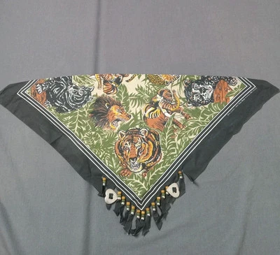 De Colección Vaquera Cuentas Bandana Concho Safari Suroeste Flecos Bufanda Rodeo Occidental Foto 1 de 4