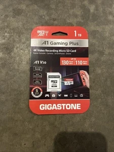 *NEW* Gigastone Gaming Plus 1TB Micro Sd Card, GS-2IN1-A1V30GAME-1TB-R - Picture 1 of 2