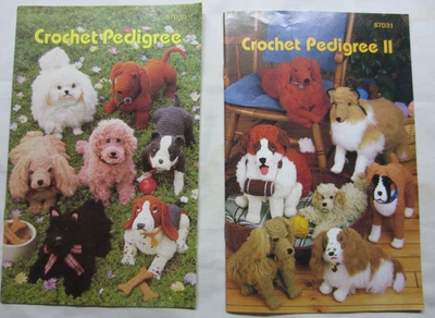 Lot 2 Annie's  Crochet Pedigree  Dog Stuffed Animals Pattern Craft Book  1987 - Image 1 of 3