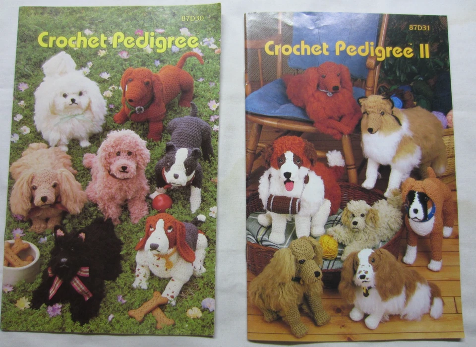 Lot 2 Annie's  Crochet Pedigree  Dog Stuffed Animals Pattern Craft Book  1987 - Image 1 of 3