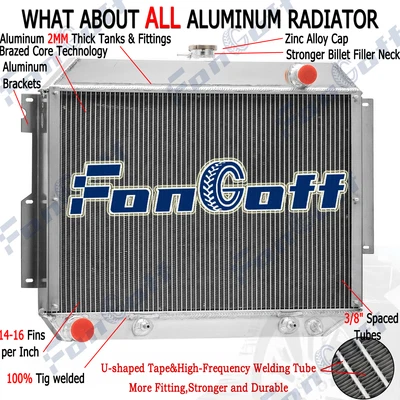 3 ROW Aluminum Radiator For 1966-1970 Dodge Polara Monaco Plymouth Fury 7.2L US - Image 1 of 4