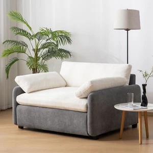 Modern Oversized Chenille Single Sofa Armchair Accent Chair Lounge Chair Gray - Picture 1 of 14