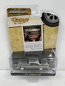 Rare Greenlight Vintage Ad Cars 1957 Plymouth Fury Green Machine Raw Chase - Picture 1 of 3