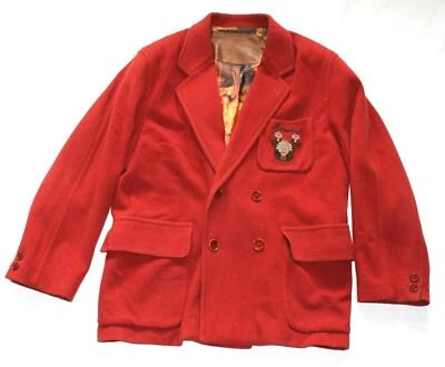 винтажный шерстяной кашемировый блейзер ICEBERG HISTORY с ДВОЙНОЙ ГРУДЬЮ мужской 48 XL красный AMADEUS - Изображение 1 из 4