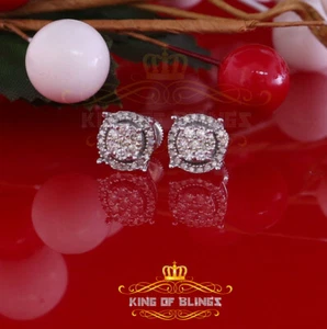 925 Sterling Silver 0.35ct Diamond For Women's/ Men's White Stud Round Earrings - Picture 1 of 12
