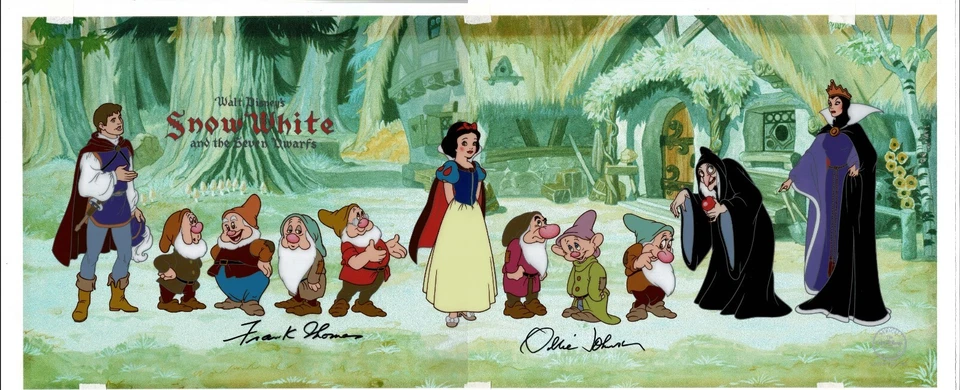 Snow White and the Seven Dwarfs Animation Sericel Disney Signed Frank Ollie OHC - Image 1 of 2