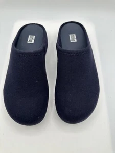 Fitflop Shuv Felt Navy Blue Clogs Slide Slippers Women Sz 9 - Picture 1 of 6