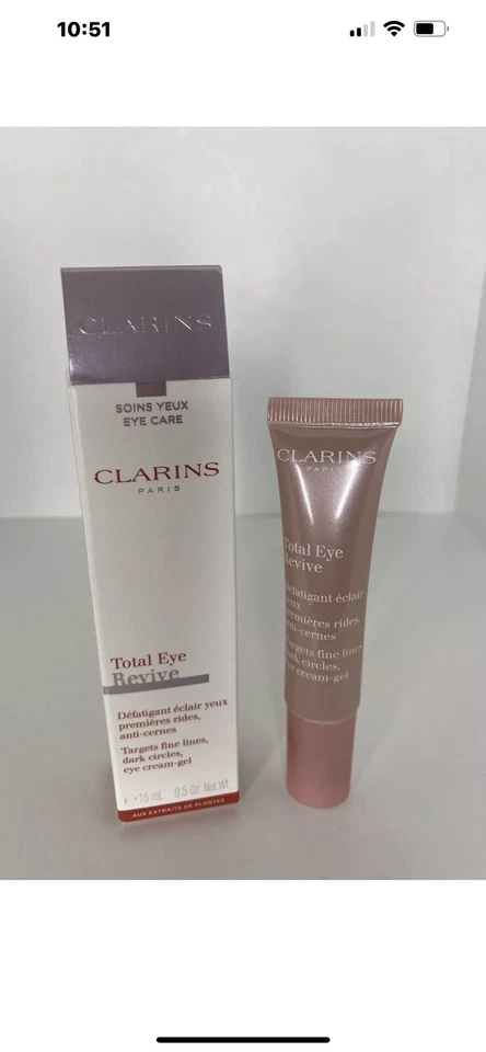 Крем-гель для глаз Clarins Total Eye Revive 15 мл / 0,5 унции ПОЛНЫЙ РАЗМЕР НОВЫЙ В КОРОБКЕ - Изображение 1 из 1