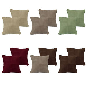 Pack of 2 - Pintuck Suede Lounge Sofa Living Cushion Covers 43 x 43 cm