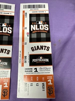 San Francisco Giants Postseason Home Game One Tickets - Image 1 of 4