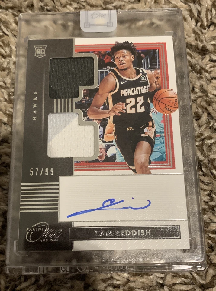 2019-20 Panini One And One Cam Reddish Dual Rookie Patch Auto 57/99 Hawks RC - Image 1 of 2