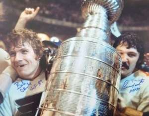 Autographed 16x20 BOBBY CLARKE & BERNIE PARENT Philadelphia Flyers photo - w/COA - Picture 1 of 1