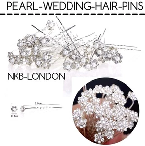 Pinzas para el cabello con diamantes de imitación de cristal plateado para boda graduación Reino Unido - Imagen 1 de 2