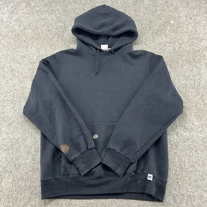 VINTAGE Russell Sweater Youth Boys XL Black Blank Pullover Hoodie Skater Y2K - Picture 1 of 12
