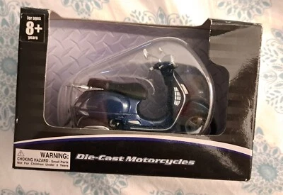 Kid Connection 1/18 scale Vespa 125 die-cast motorcycle scooter- Blue- NIB  - Image 1 of 4