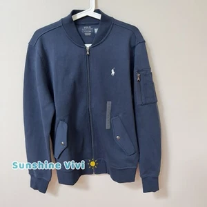 NWT  Polo Ralph Lauren Men's Double Knit Bomber Jacket Navy - Picture 1 of 9