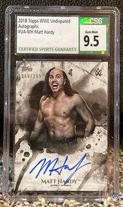 2018 Topps WWE Undisputed /199 Matt Hardy #UA-MH AEW CSG 9.5 Auto 10 Low Pop - Picture 1 of 7