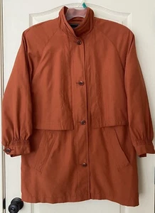 Vintage Gallery Coral Women's Size M Lined Button Up Coat with Shoulder Pads - Picture 1 of 8