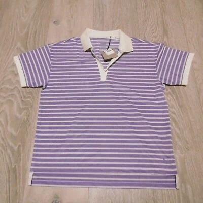 Polo de golf Puma para mujer talla pequeña lavanda-blanco diario a rayas piqué SS Foto 1 de 4