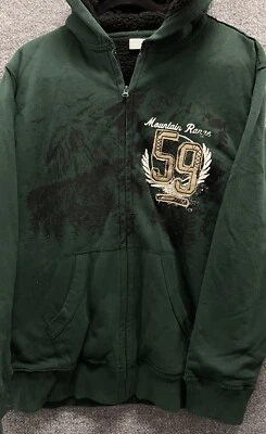 Canyon River Blues Hoodie Full Zip Mens XL Green Heavy Cotton Blend - Image 1 of 4