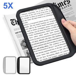 5X Full Page Magnifier Large Handheld Magnifying Glass for Low Visions - Picture 1 of 8