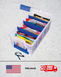 Fishing Tackle Storage Box Half Satchel Soft Bait Organizer Adjustable Dividers - Picture 1 of 7
