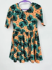 Dotdotsmile Girls Dress Size 3/4 Orange with Green Floral NWT - Picture 1 of 5