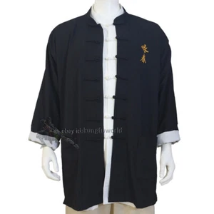 Cappotto Wing Chun Kung Fu Arti Marziali Top Giacca Tai Chi con Ricamo - Foto 1 di 8