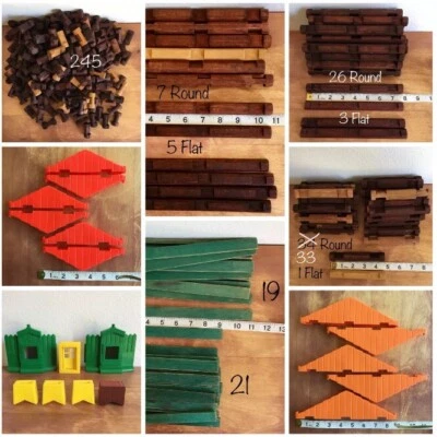 De colección* Lote 378 LINCOLN TRONCOS Techos Chimeneas Stockade Fort/Puertas Regulares Tablones Troncos Foto 1 de 4