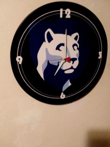 PENN STATE - NITTANY LIONS  -12" WALL CLOCK LAMINATED FACE NEW  FREE PRIORITY Cover