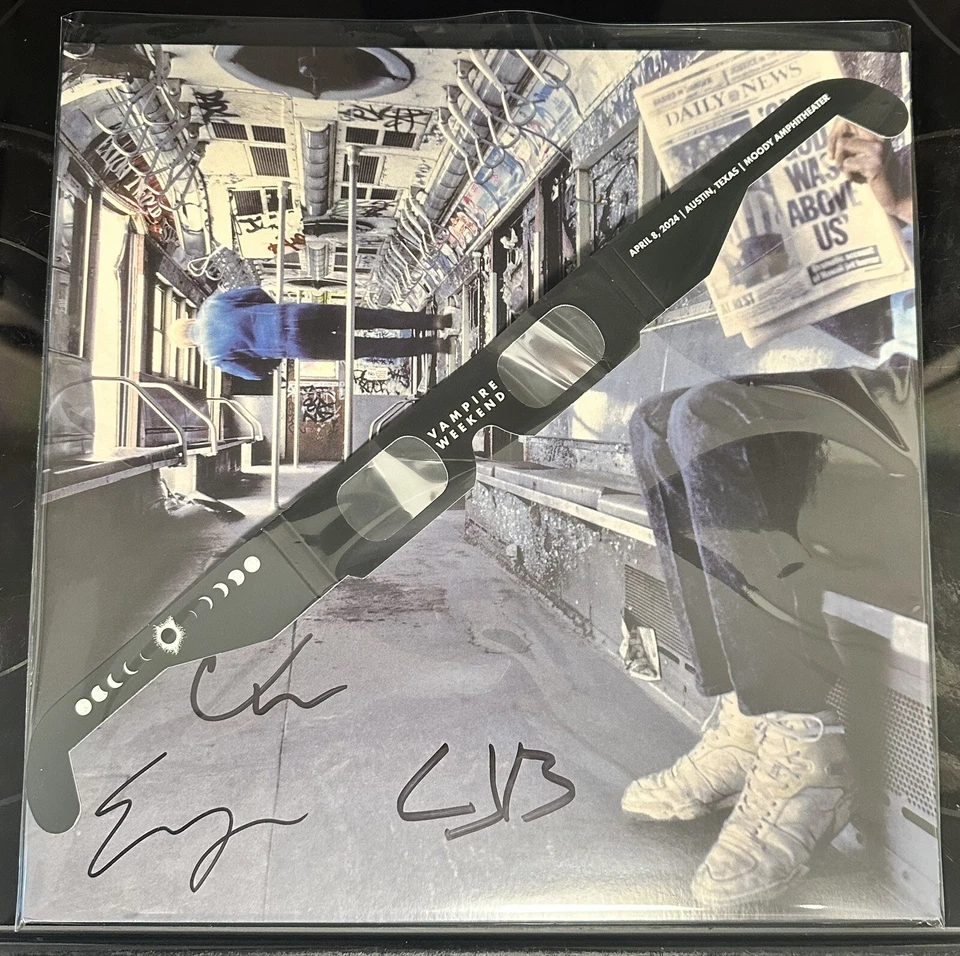 Vampire Weekend - (SIGNED) Only God Was Above Us - AUSTIN SOLAR ECLIPSE EDITION - Image 1 of 1