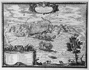 Antique map, Dahlbergh/Pufendorf, Delineatio obsidionis urbis Stetini (Szczecin) - Picture 1 of 1