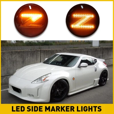 PARA NISSAN 370Z 2009-2020 ÁMBAR SECUENCIAL LED GUARDABARROS LUZ LATERAL ACCESORIOS COCHE Foto 1 de 4