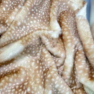 Faux Fur Sika Deer Dot Pattern Fabric Plush Fluffy Furry Craft Pad 43*40cm Warm - Picture 1 of 14