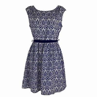 Vestido para mujer Pink Owl mediano con cinturón funda sin mangas hasta la rodilla azul cachemira Foto 1 de 4