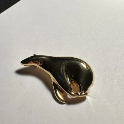 Broche prendedor de oso AK dorado firmado Anne Klein Foto 1 de 4