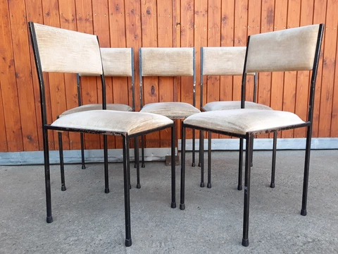 Dining Room Chair Vintage Chair Kitchen Chair 60er Metal mid-Century Danish 1/5 Cover