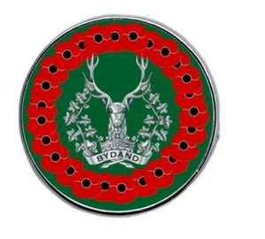 Gordon Highlanders Mohnblumenkranz Militär Anstecknadel Abzeichen 25mm - Bild 1 von 2