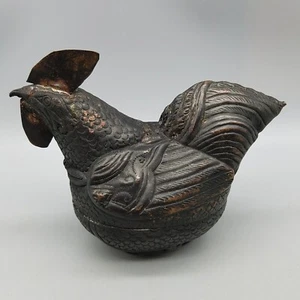 Camboya plata? Gallo Gallina Betel Nuez Lima Caja y Tapa, Mecanizado a Mano 4.75" Apretado - Imagen 1 de 11