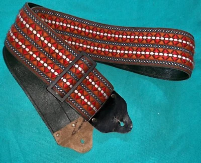 Correa de guitarra tejida estilo ACE Ventura Bruno & Son de colección hecha en EE. UU. Foto 1 de 4