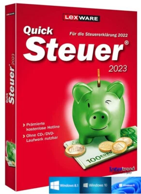 Lexware QuickSteuer 2023 Vollversion (Steuerjahr 2022) + Handbuch Download NEU - Bild 1 von 4