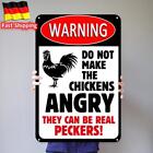 Vintage Metallplatte „Do Not Annoy Chicken“ rechteckiges Eisengemlde Dekor 30 x