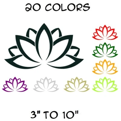 FC DECALS+ Lotus Flower Sticker Vinyl Decal - Namaste Yoga Plant Car Window Wall Decor Art