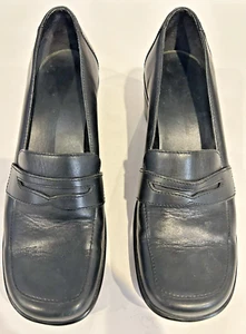 Women's Rockport Leather Black Loafer Wedges, size 6 - Picture 1 of 4