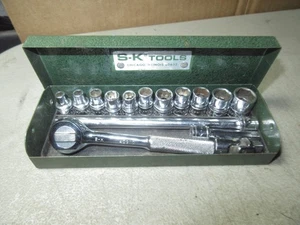 vintage SK Tools 1/4'' drive socket set 15 -pcs & case good user tools - Picture 1 of 19