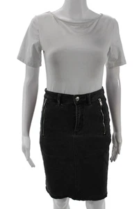 Marc By Marc Jacobs Womens Cotton Six Pocket Denim Pencil Skirt Black Size 27 - Picture 1 of 7