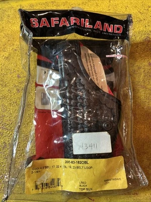 Safariland Top Gun 200-83 Basket Weave Glock 17 19 22 23 Lined Duty Holster Left - Image 1 of 4