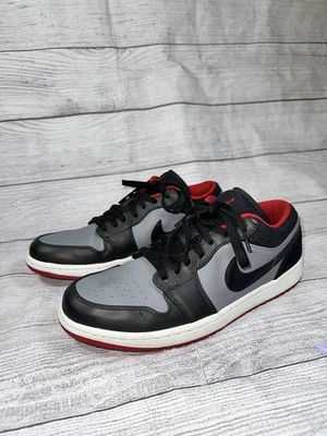 Jordan 1 Retro Low Black Smoke Grey Gym Red Size 10 M 553558-020 - Image 1 of 4